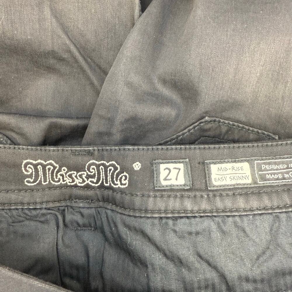 Miss Me Women’s Jeans Size 27x31 (4) Black Skinny Embellished Preppy Grunge - Picture 8 of 14